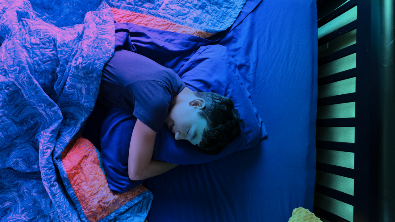 Boy sleeping after sustaining a concussion as it is safe